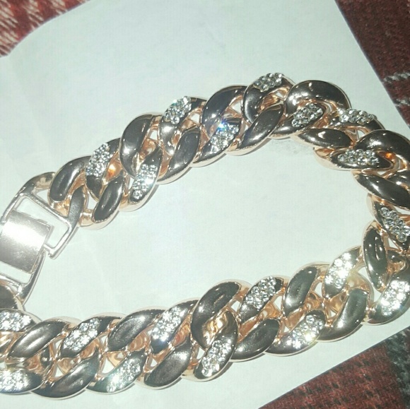 3 Cuban braclets. Rose gold! Silver, yellow gold - Picture 4 of 5